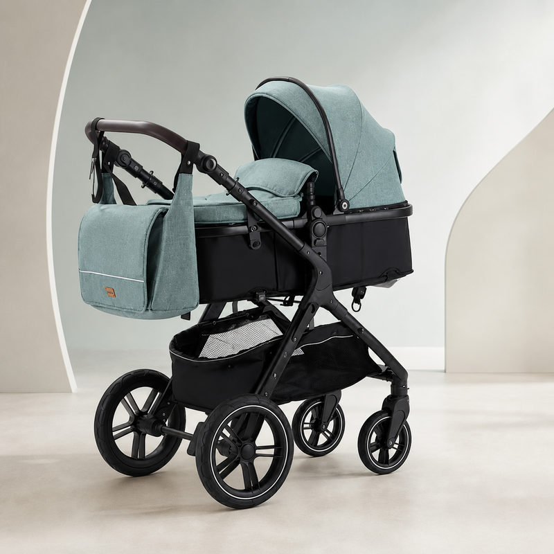 Lisboa Reverso Vert — Poussette Bidirectionnelle 0-4 ans (+ 6 accessoires offerts)