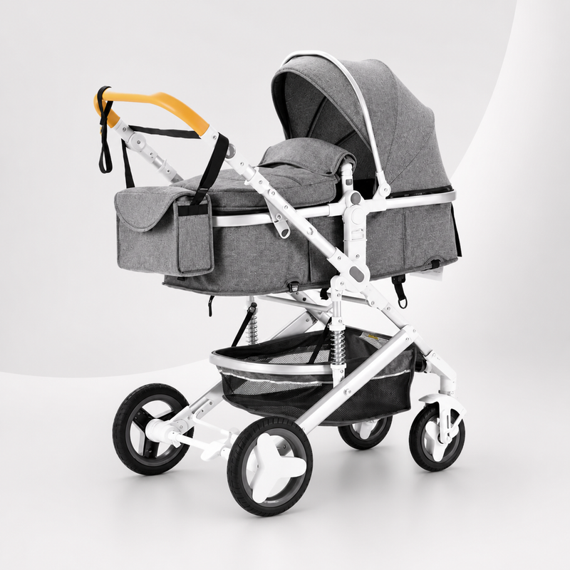 OSLO Compact Gris — Poussette 3-en-1 de Voyage à Pliage Rapide