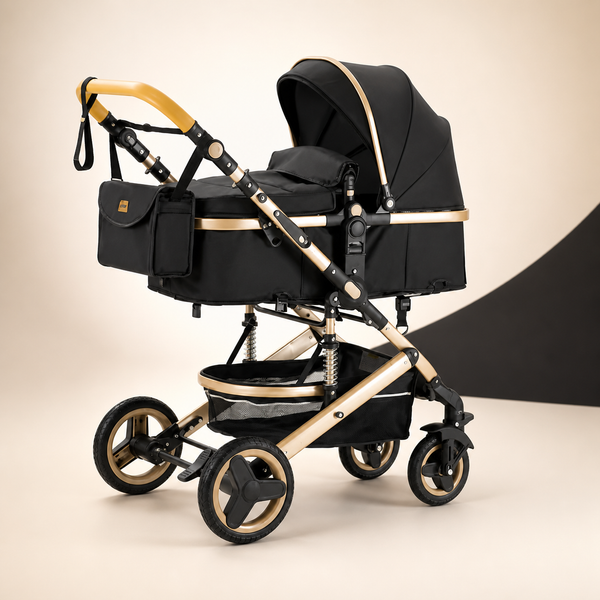 OSLO Compact Noir — Poussette 3-en-1 de Voyage à Pliage Rapide