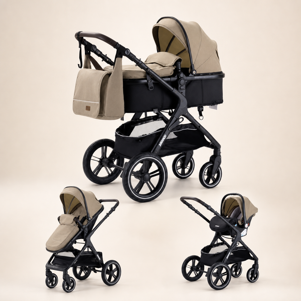 OSLO Compact Kaki — Poussette 3-en-1 de Voyage à Pliage Rapide