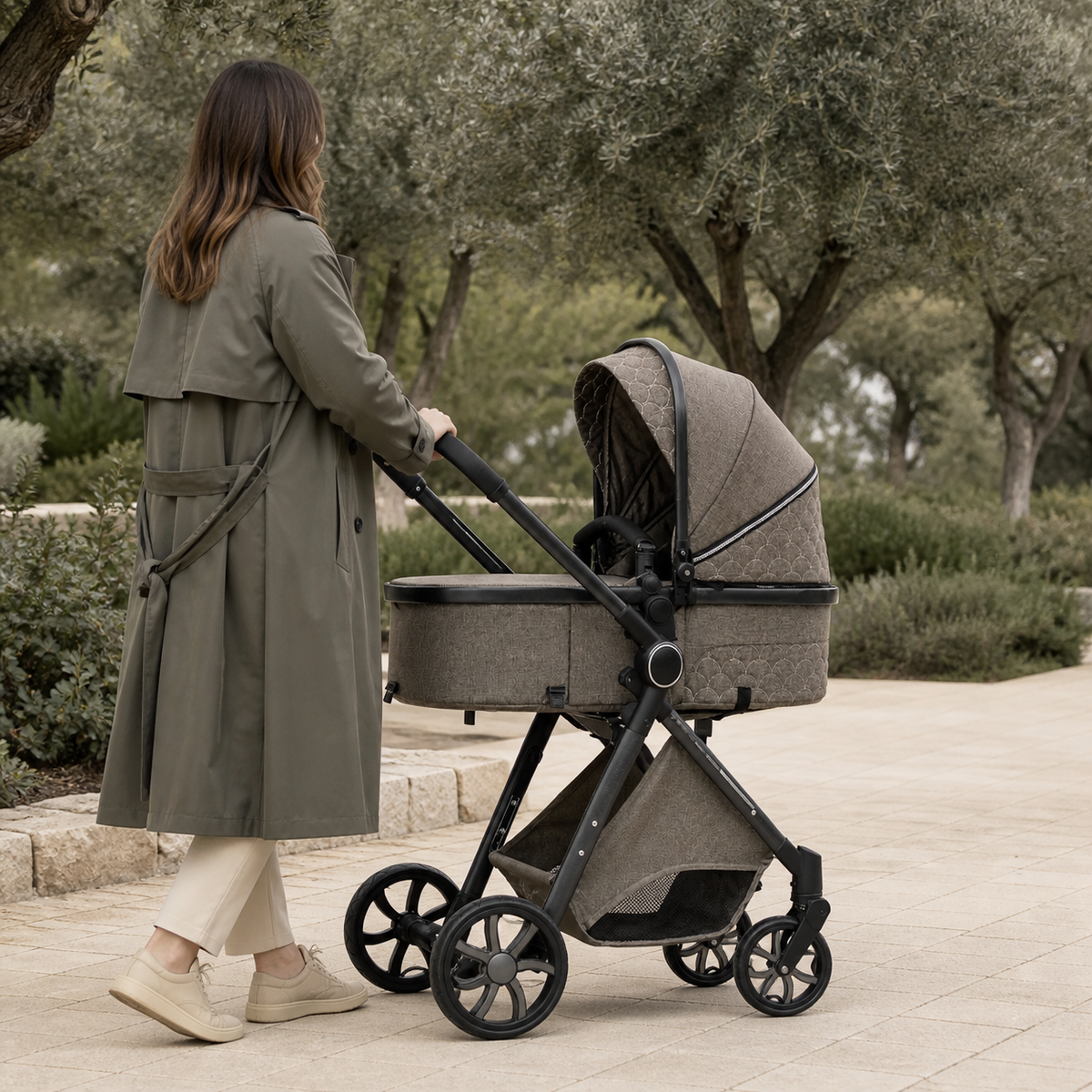 VERONA Reverso Kaki — Poussette Bidirectionnelle 0-3 ans