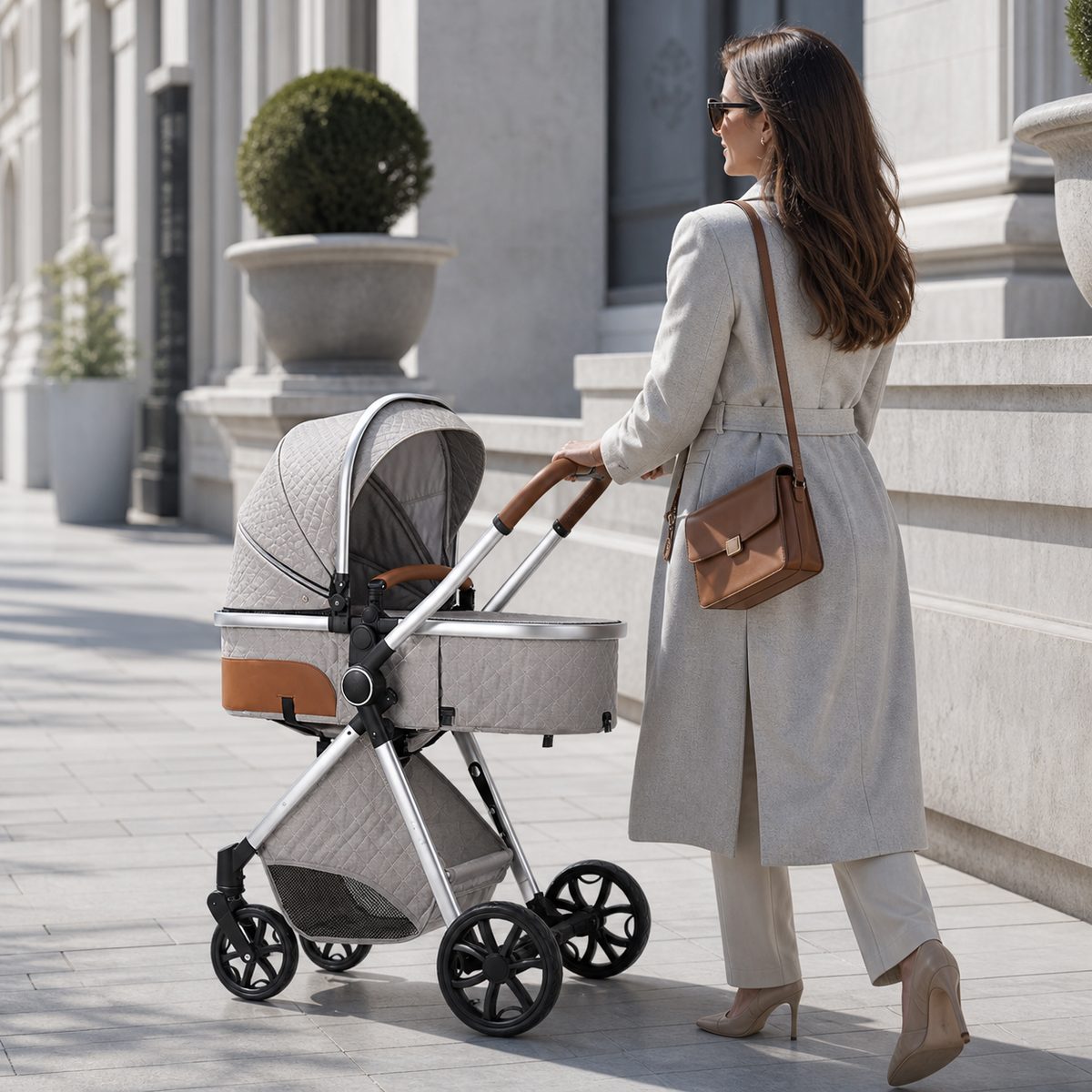VERONA Reverso Gris Clair — Poussette Bidirectionnelle 0-3 ans
