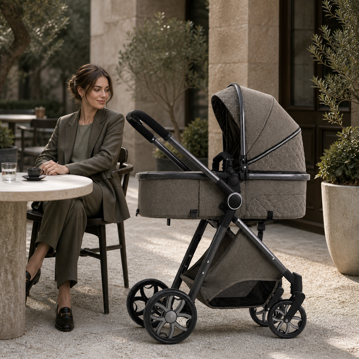VERONA Reverso Kaki — Poussette Bidirectionnelle 0-3 ans